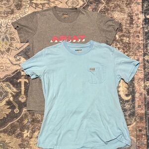 Ariat Gray and Light Blue Short Sleeve Tees